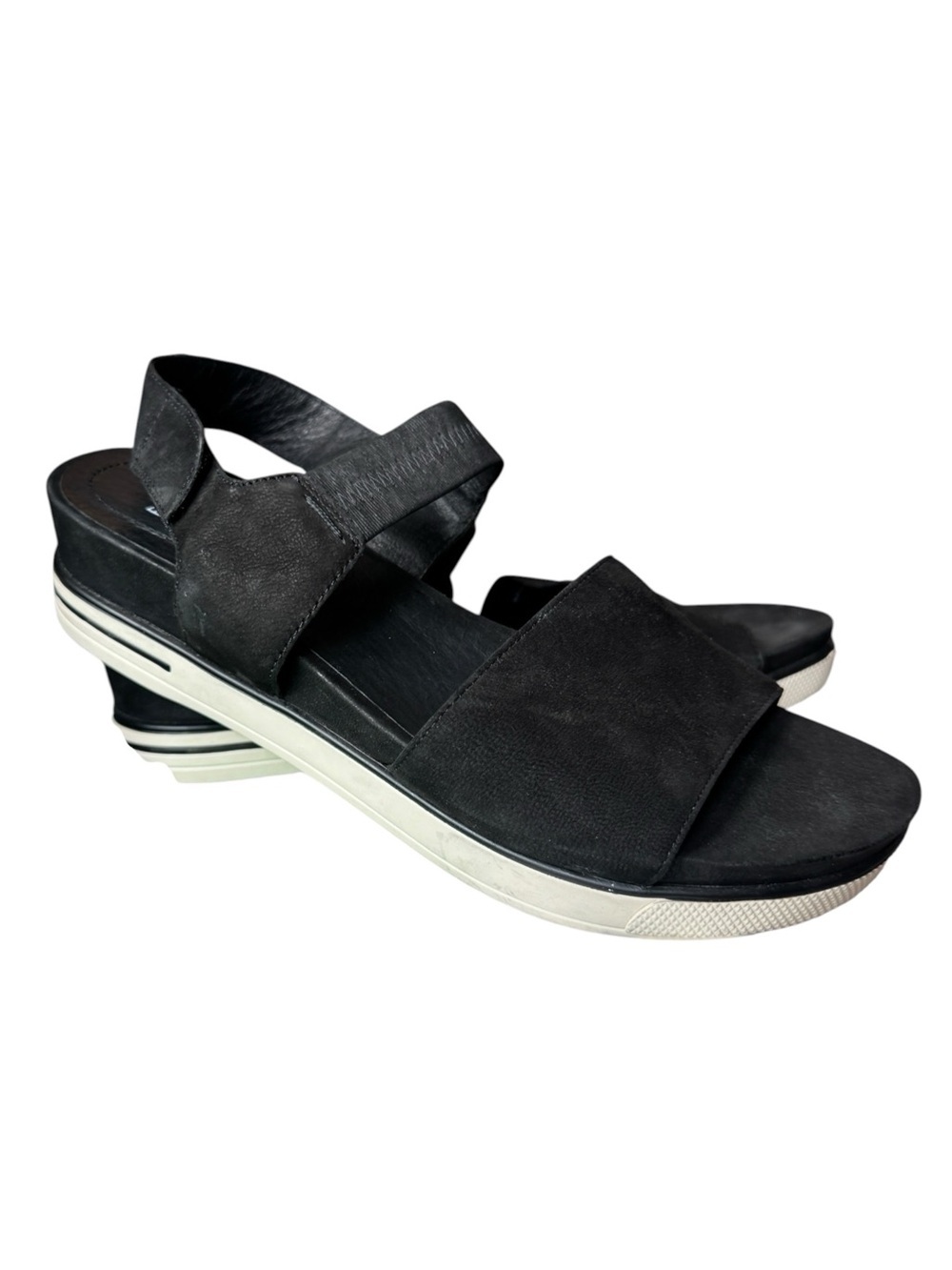 Eileen Fisher Black Suede Somer Sport Sandal, Size 10